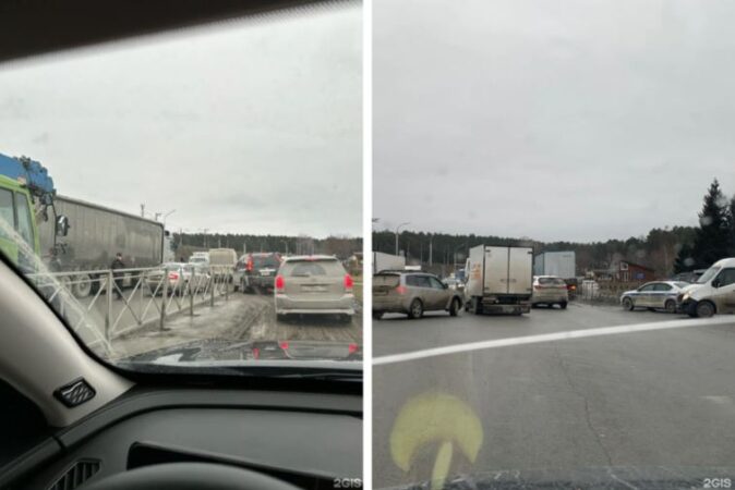 На Бердском шоссе в Новосибирске образовалась пятикилометровая пробка