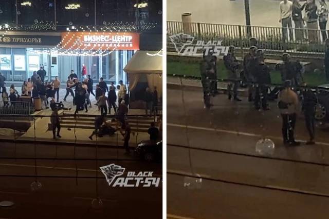 В Новосибирске мужчины устроили массовую драку возле популярного бара