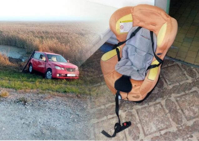 В Новосибирской области пьяная автоледи с двумя детьми в машине вылетела с трассы