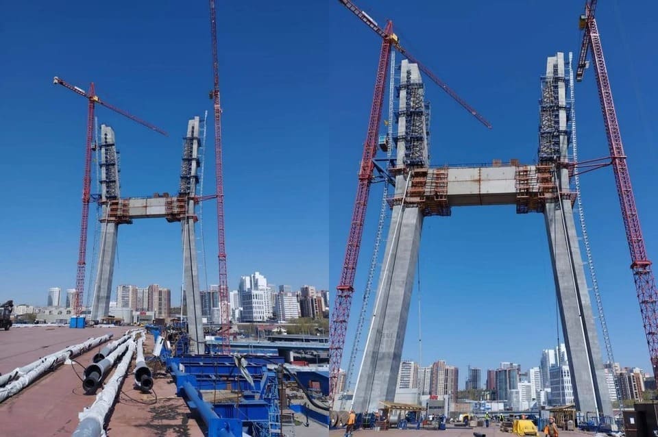 В Новосибирске покрасят 114-метровый пилон четвёртого моста через Обь