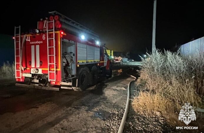 В новосибирском поселке Элитный загорелся частный дом