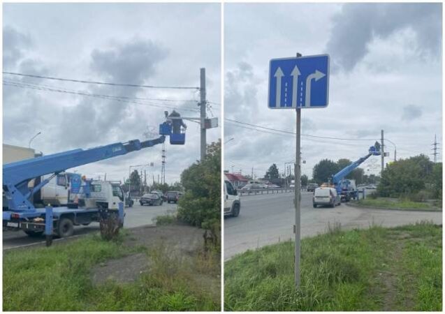 В Новосибирске на Бердском шоссе монтируют новые камеры фиксации нарушений ПДД