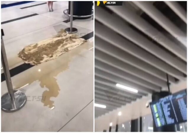 В Новосибирске в новом терминале аэропорта «Толмачево» протекла крыша