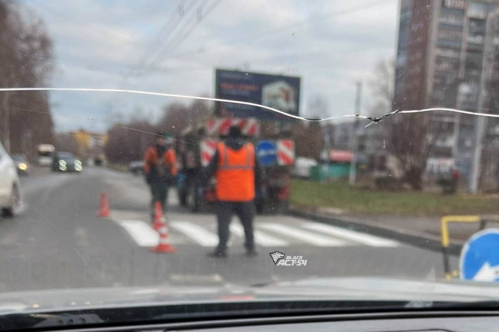В Новосибирске на месте смертельного ДТП срочно наносят разметку