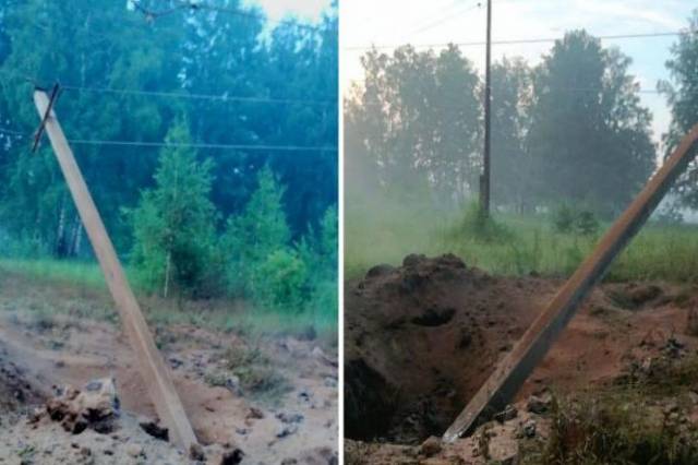 В Новосибирской области молния ударила в ЛЭП и уронила столб