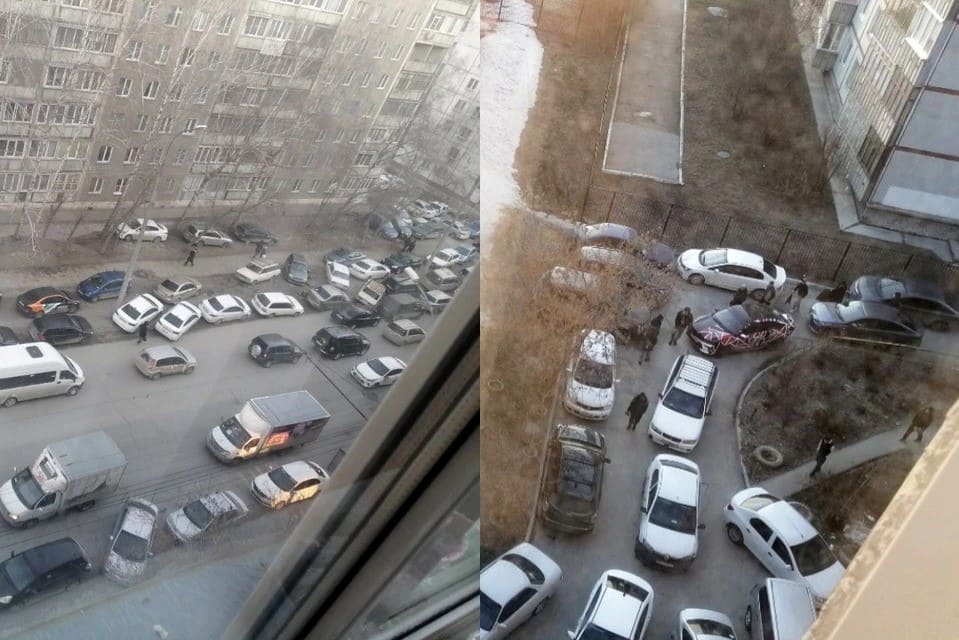 В Новосибирске машины перекрыли проезды во дворах возле мечети из-за праздника Ураза-байрам