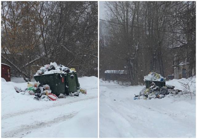 В Новосибирске горожане сообщили о переполненных мусорных контейнерах на улице Забалуева