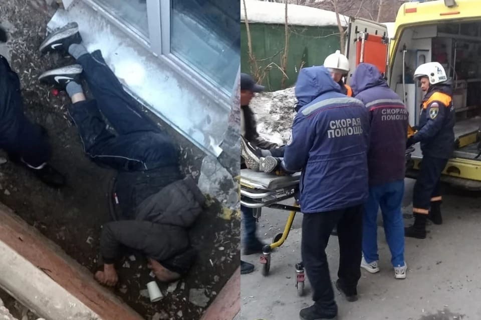 В Новосибирске мужчина упал в приямок цоколя многоэтажки и не смог вылезти