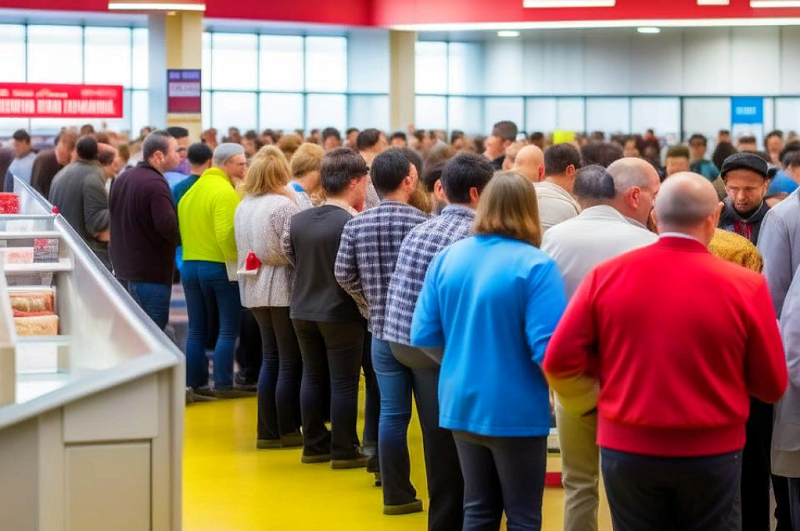 В Новосибирске сотни человек собрались у гипермаркета «Лента»