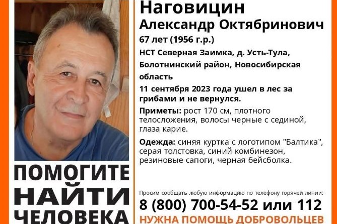 В Новосибирской области в лесу пропал 67-летний грибник в синей куртке