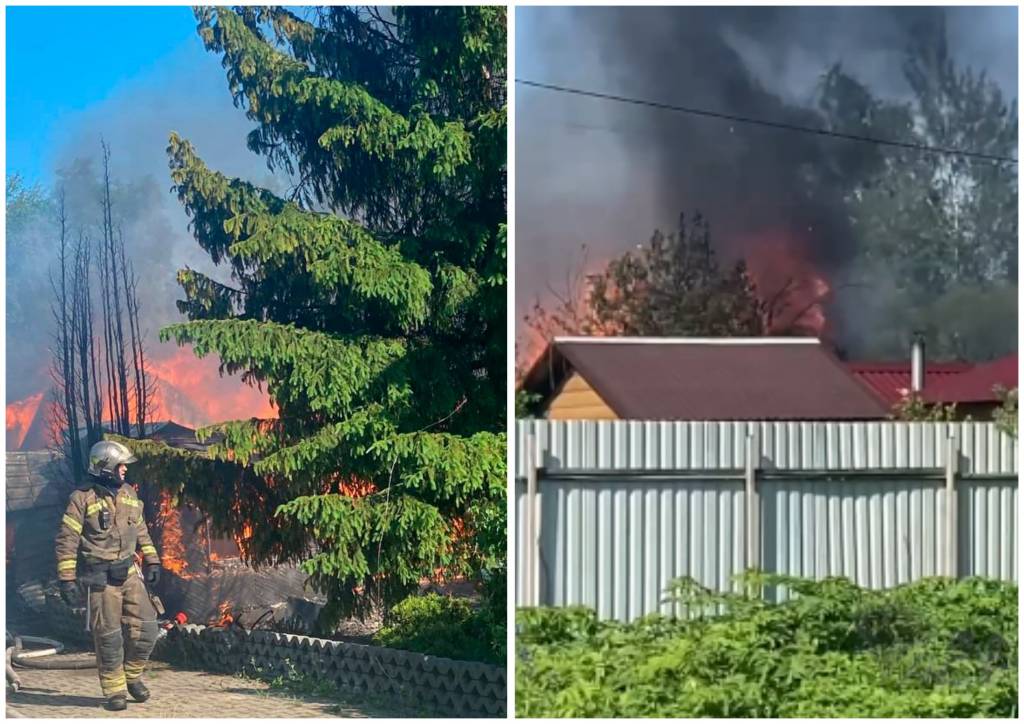 В Новосибирске в СНТ сгорел двухэтажный дом