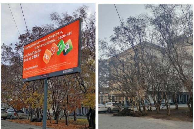 В Новосибирске сняли незаконный видеоэкран