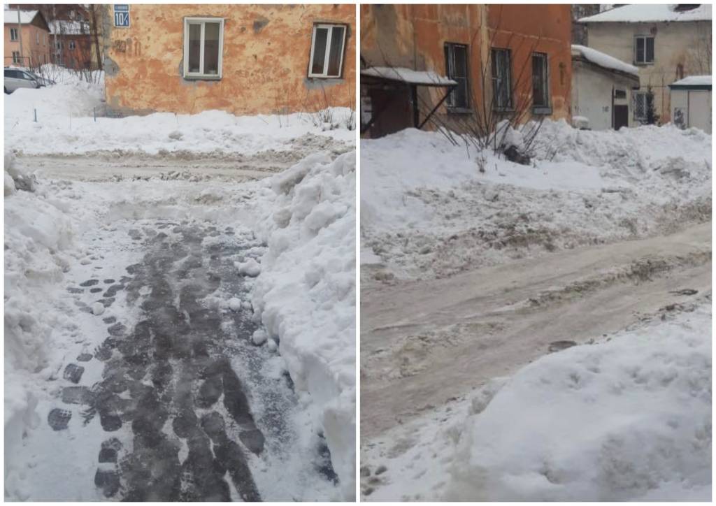 В Новосибирске убрали полуметровый слой снега с дороги на улице Минина
