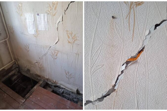 В Новосибирске в 5-этажном доме отключили газ после появления огромных трещин в стенах