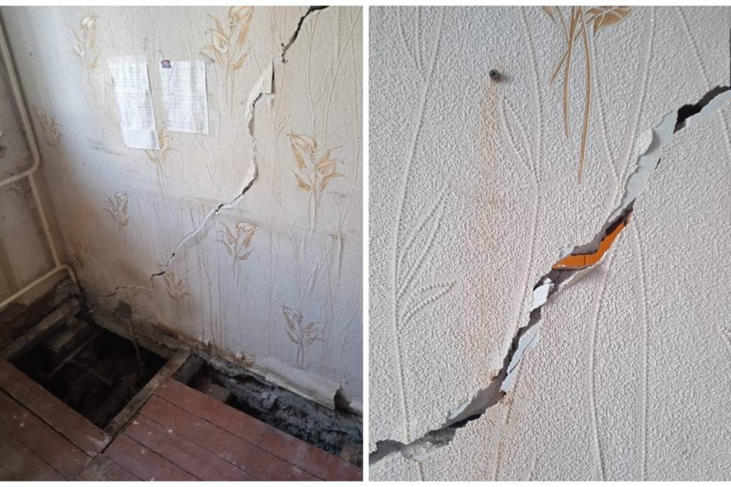В Новосибирске в 5-этажном доме отключили газ после появления огромных трещин в стенах