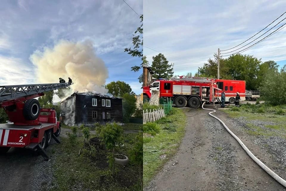 В Новосибирске из огня в частном доме спасатели вытащили трех человек
