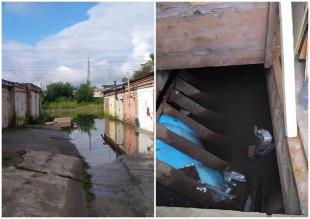 В Новосибирске вновь затопило десятки гаражей рядом с Южным кладбищем