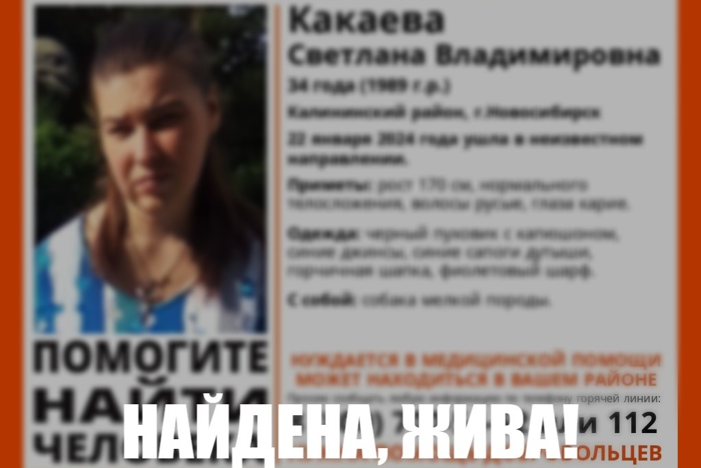 Пропавшую в Новосибирске женщину с собакой нашли живой