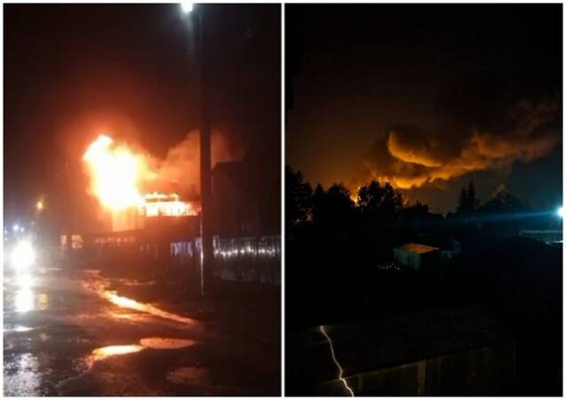 В Новосибирске несколько зданий загорелись из-за молнии