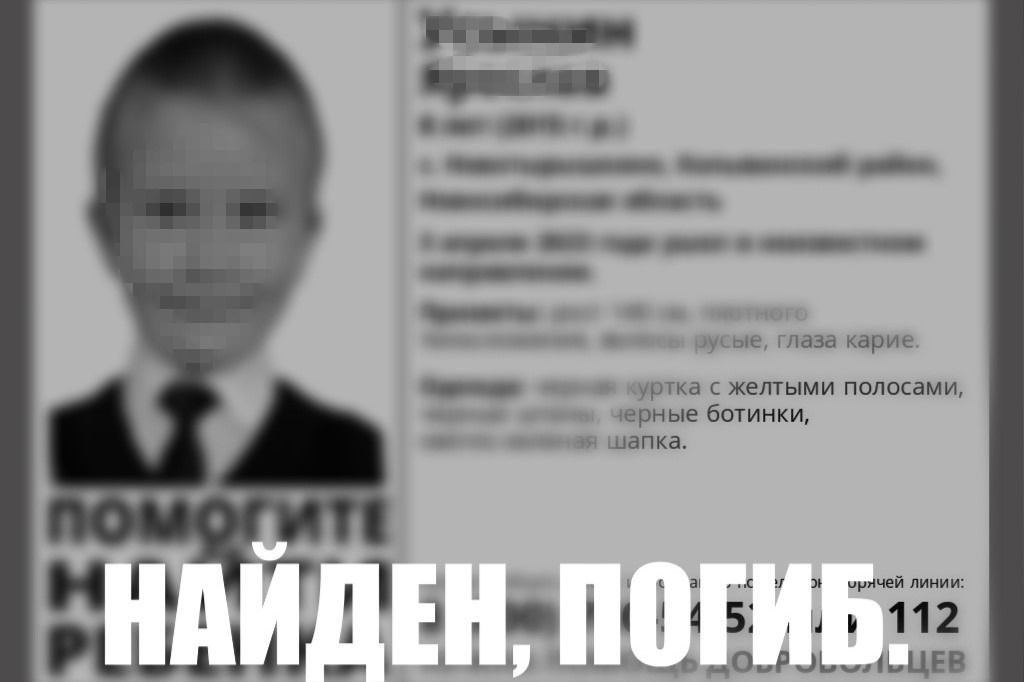 В Новосибирской области нашли мертвым пропавшего без вести 8-летнего мальчика