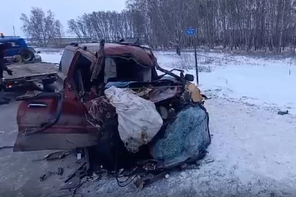 В Новосибирской области водитель «Honda» погиб в жёстком столкновении с фурой