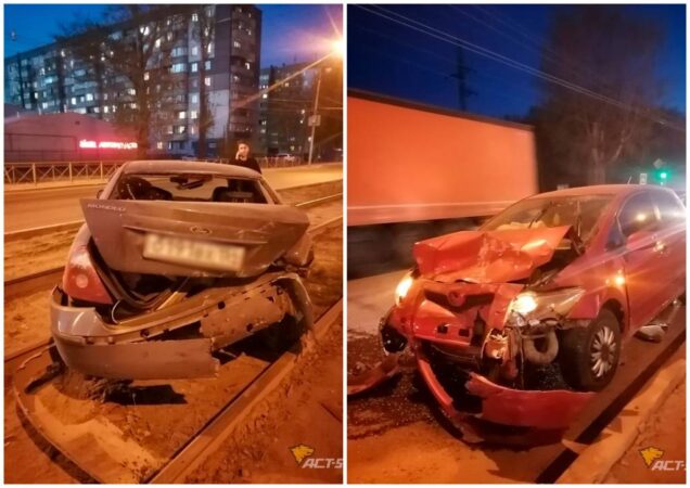 В Новосибирске столкнулись две иномарки