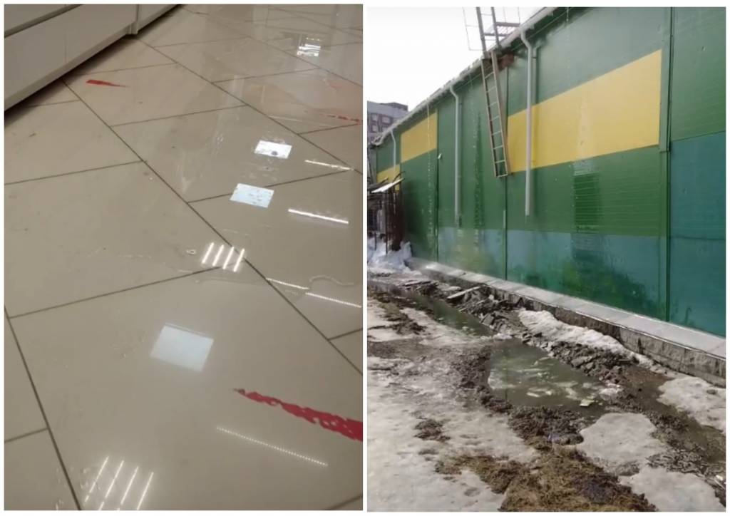 В Новосибирской области здание магазина «Мария-Ра» затопило водой