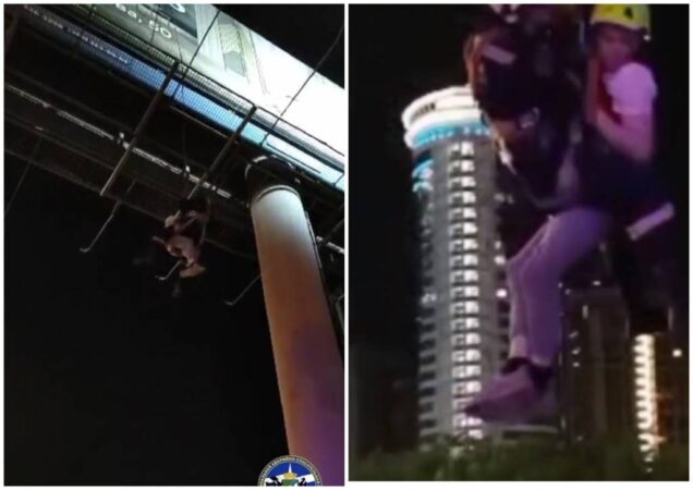 В Новосибирске спасатели сняли мужчину с 15-метровой рекламной конструкции