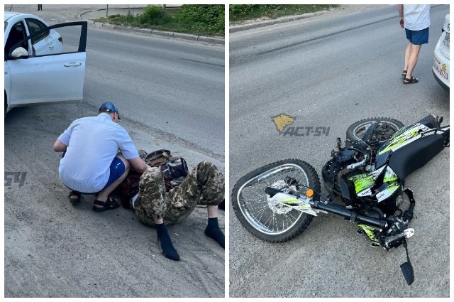 В Новосибирске нетрезвый мотоциклист столкнулся с Hyundai Solaris на Воинской