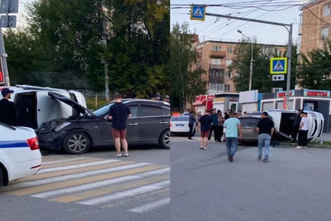 В Новосибирске автомобиль перевернулся после ДТП – пострадала девушка