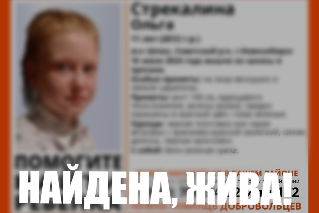 В Новосибирске нашли живой пропавшую 11-летнюю девочку