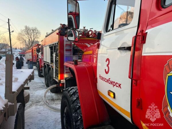 В Новосибирске горит девятиэтажка на улице Бориса Богаткова