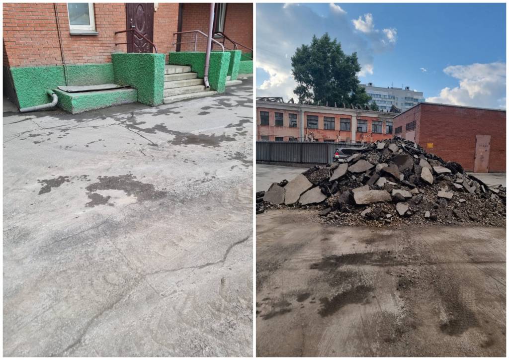 В Новосибирске горожане возмущены ходом благоустройства по муниципальной программе во дворе
