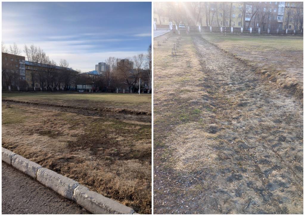 В Новосибирске горожане возмущены состоянием дорожки для бега в школе №40