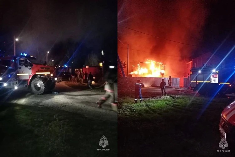 В Ленинском районе Новосибирска от пожара пострадали несколько частных домов