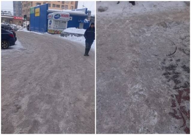 Жители Новосибирска пожаловались на некачественную уборку снега на Выборной