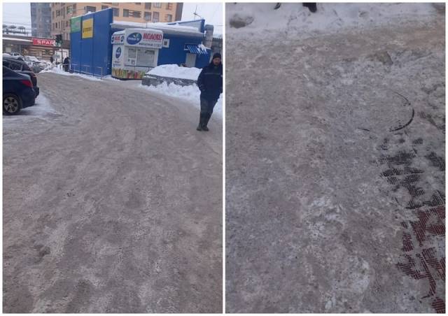 Жители Новосибирска пожаловались на некачественную уборку снега на Выборной