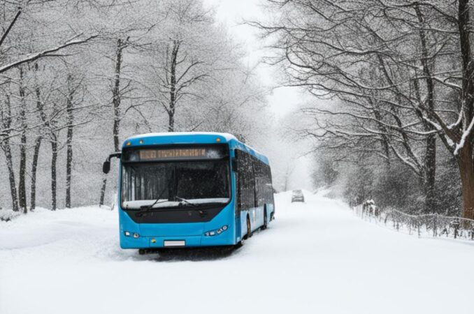 Под Новосибирском в 37-градусный мороз заглох автобус с детьми