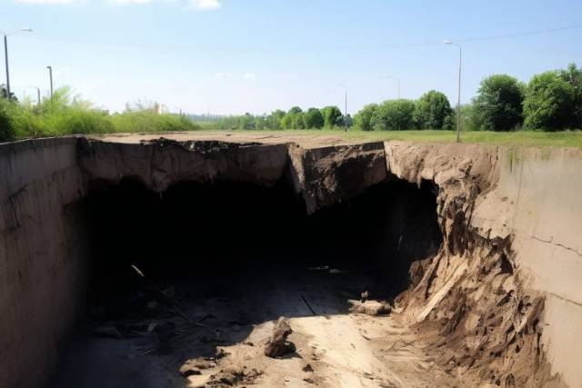 В Кировском районе Новосибирска провалилась дорога