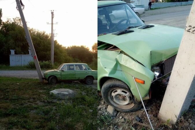 В Новосибирской области водитель влетел в опору ЛЭП и оставил жителей без света