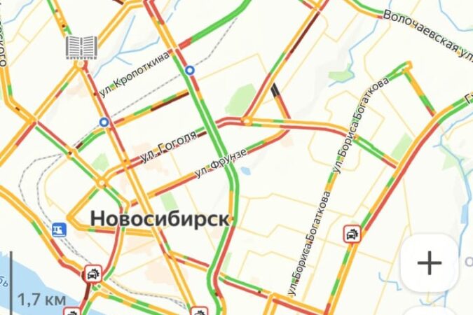 9-балльные пробки сковали Новосибирск вечером понедельника