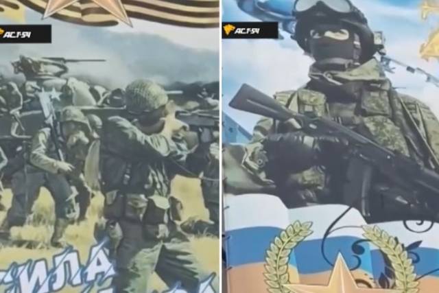 Патриотический баннер с солдатами США убрали в Новосибирске