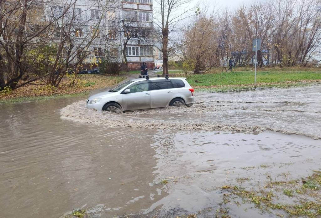 В Новосибирске после потопа у школы №186 очистили ливневку