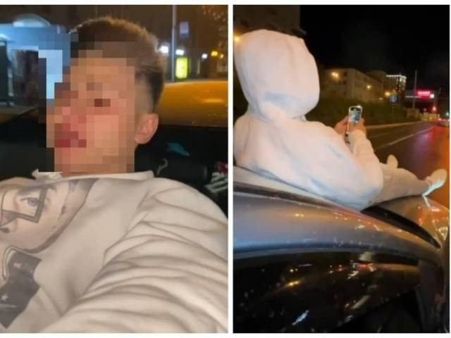 В Новосибирске ночью подросток прокатился на капоте автомобиля