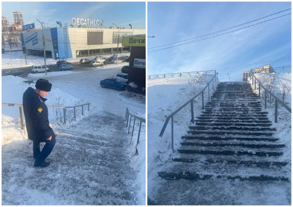В Железнодорожном районе Новосибирска лестницы привели в порядок после вмешательства прокуратуры