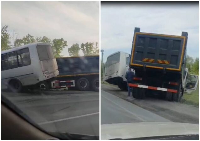 В Новосибирской области столкнулись автобус и грузовик