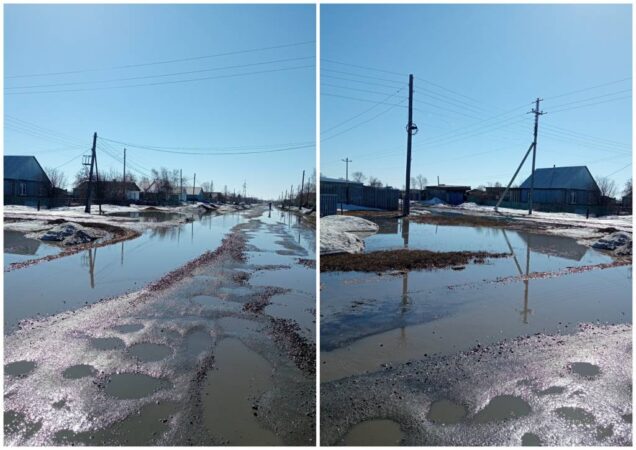 В Новосибирской области из-за подтопления люди не могут пользоваться дорогой