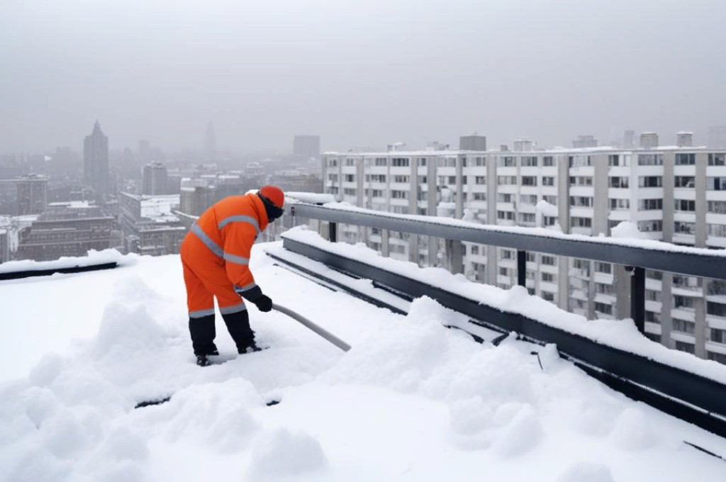 В Новосибирске снег с крыш домов уберут до 15 марта