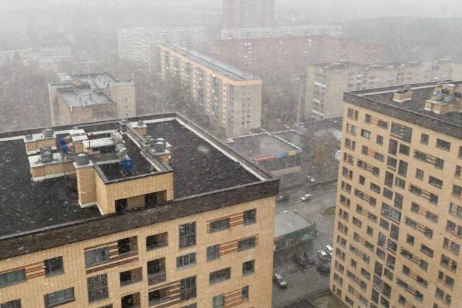 В Новосибирске выпал первый снег