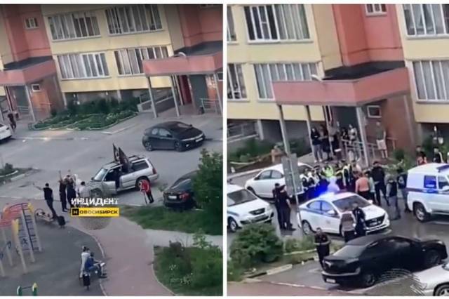 В Новосибирске мужчины с флагами ЧВК «Вагнер» подрались с горожанами из-за громкой музыки